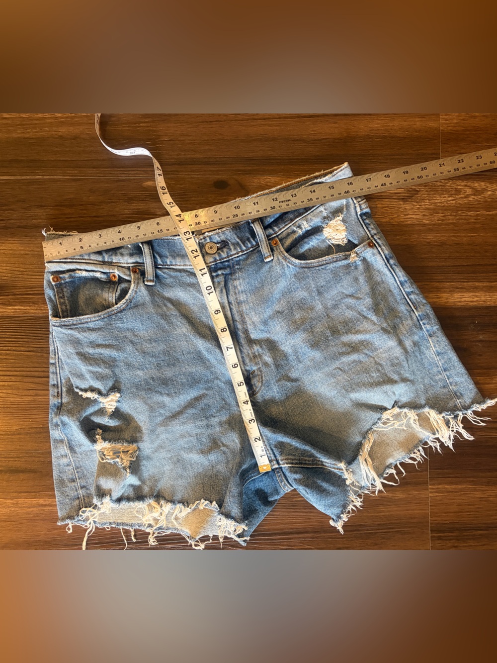 Abercrombie curve mom High-Rise Denim Shorts - Light Blue - Picture 6 of 9